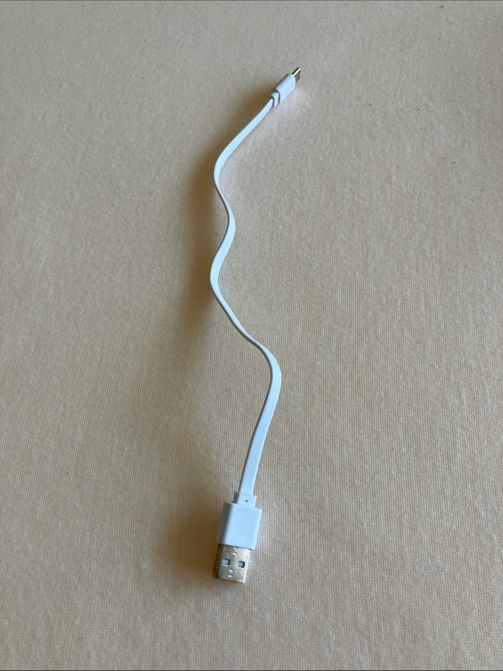 USB-A to USB-C Short Charging Cable – White
